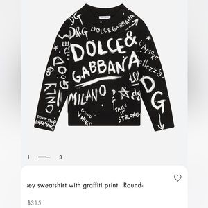 Dolce and Gabbana sweat shirt for a toddler size 5 worn once